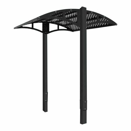 PARIS SITE FURNISHINGS PSF Shade Series Jet Black Inground Mounted Steel Canopy - 85.5'' x 78'' x 98.75'' 969DPSIGBJB